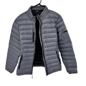 Elevate Women's 2XL Gray Puffer Jacket Zipper Pockets SHO Sports Logo